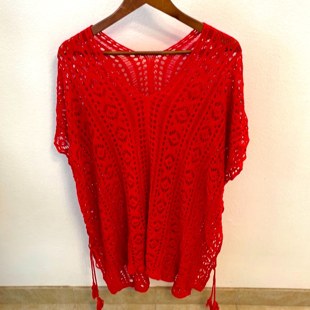 HARHAY Women's Summer Swimsuit Bikini Beach Swimwear Cover up Red.